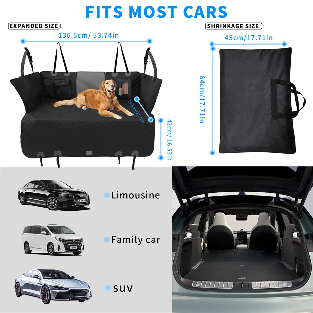 BINGOPAW Waterproof Dog Car Seat Cover Hammock For Back Seat Travel
