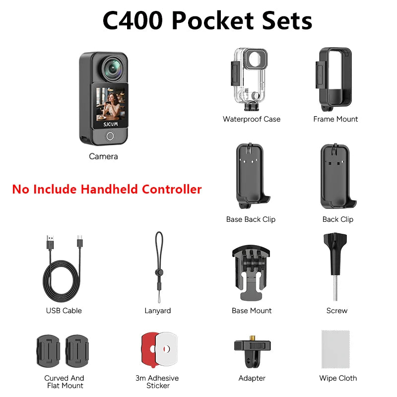 SJCAM C400 4K Pocket Camcorder With Stabilization WiFi Touch Screen