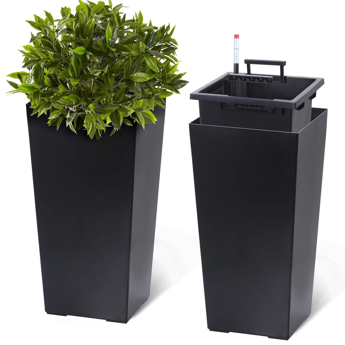 Outdoor Indoor Planter Pots Set With Drainage And Auto Watering