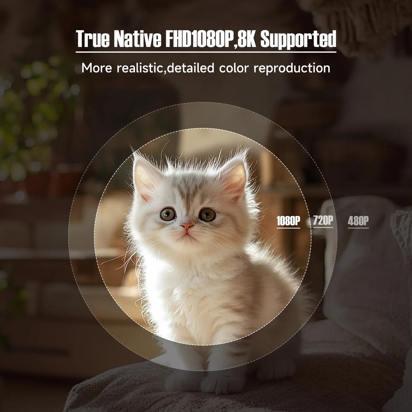 Magcubic Native 1080P Projector Android Auto Keystone WiFi6 BT5.4