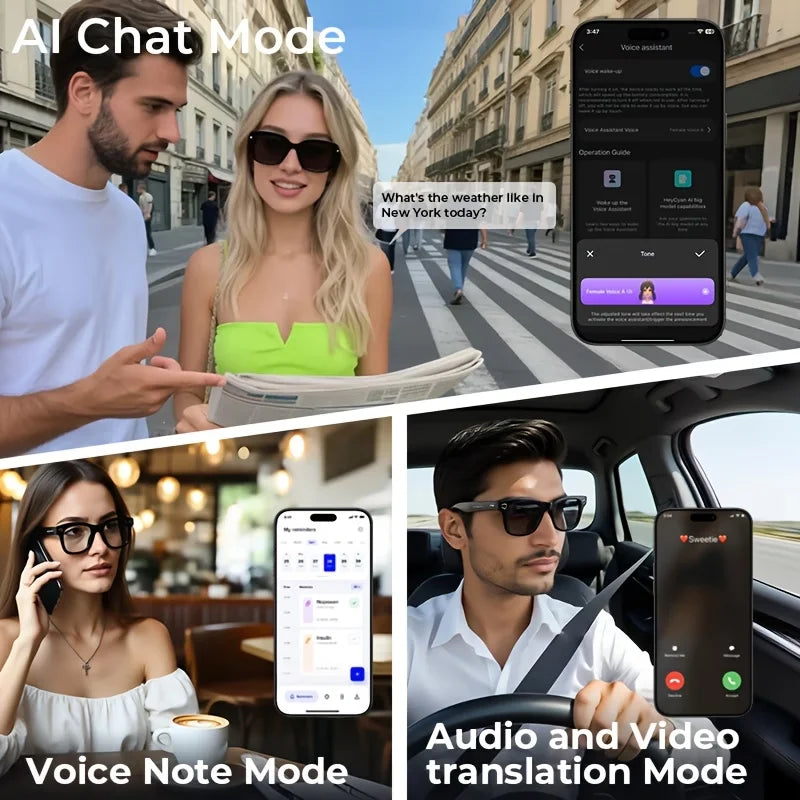 Giinova AI Smart Video Glasses With Camera And Photo Capabilities