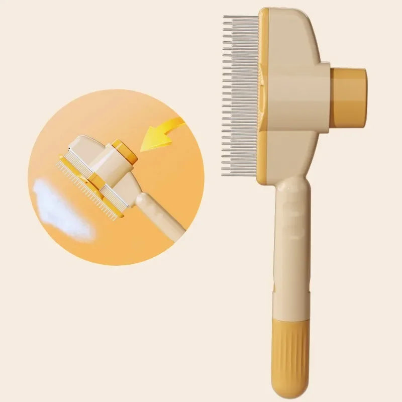 One Button Self Cleaning Dog Grooming Comb With Massage Brushing