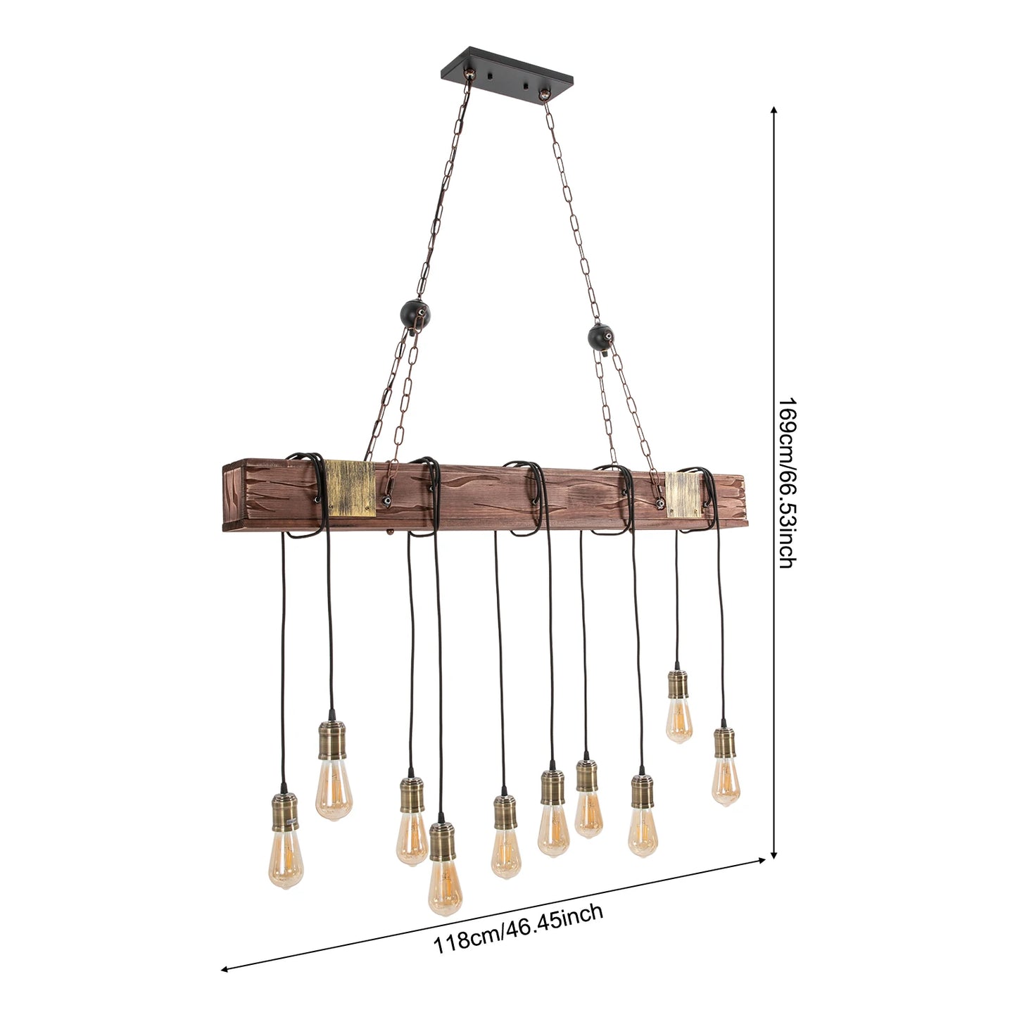 Vintage Wood Ceiling Chandelier Pendant Light E26 Loft Bar