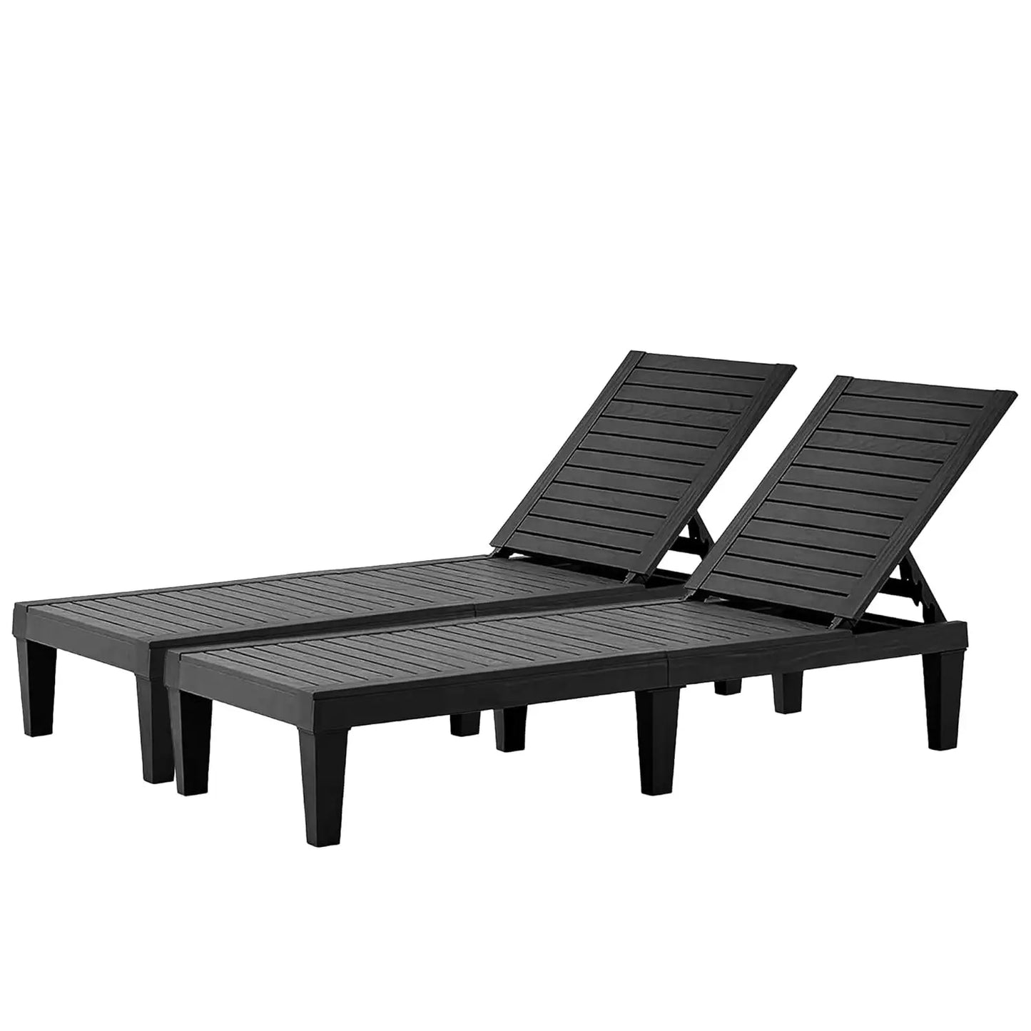 Outdoor Chaise Lounge Set Of 2 Adjustable Waterproof Pool Loungers