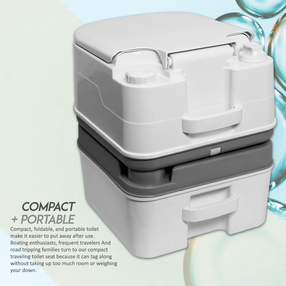 Portable Camping Toilet With Pump Leakproof For Indoor Outdoor Use