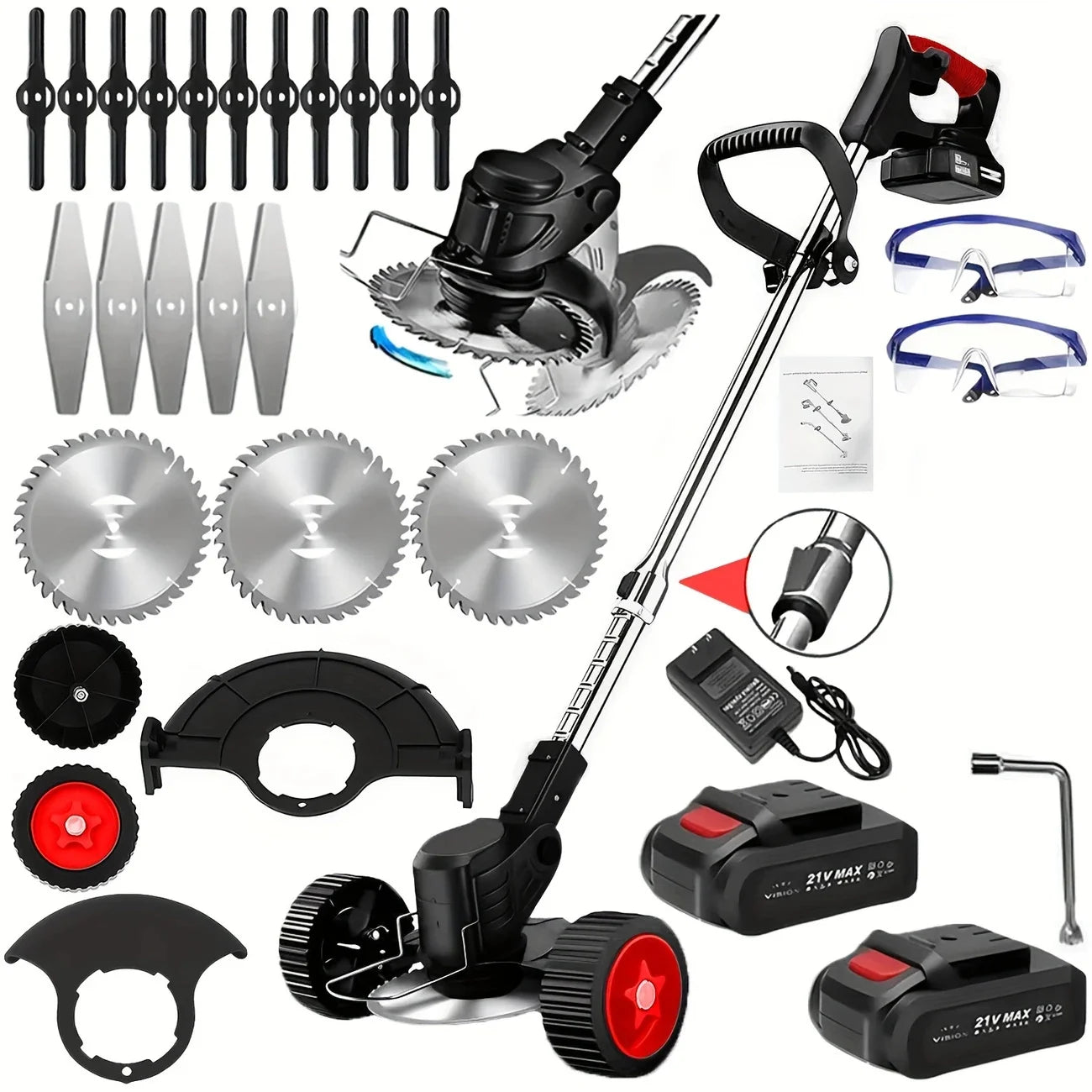 Cordless Lawn Trimmer Edger Mower Brush Cutter for Garden