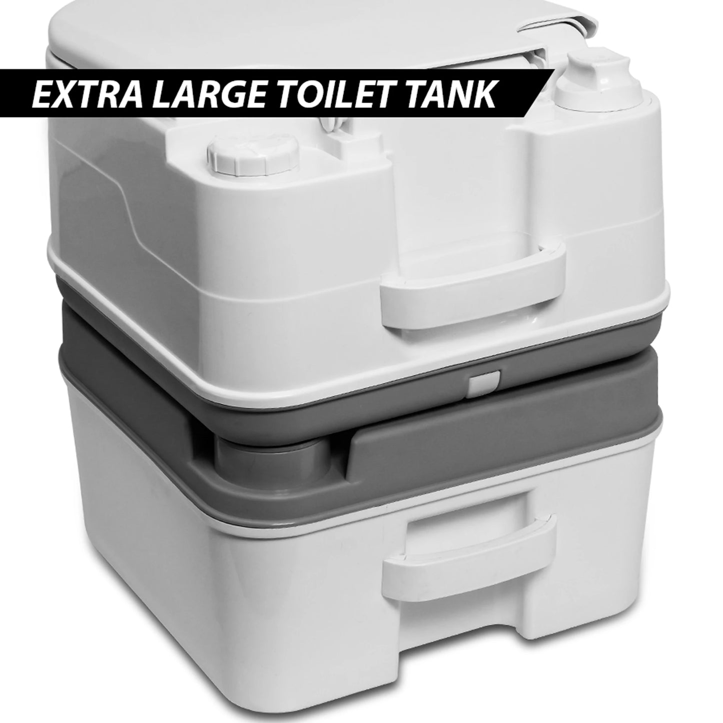 Portable Camping Toilet With Paper Storage And Leak Proof Handle