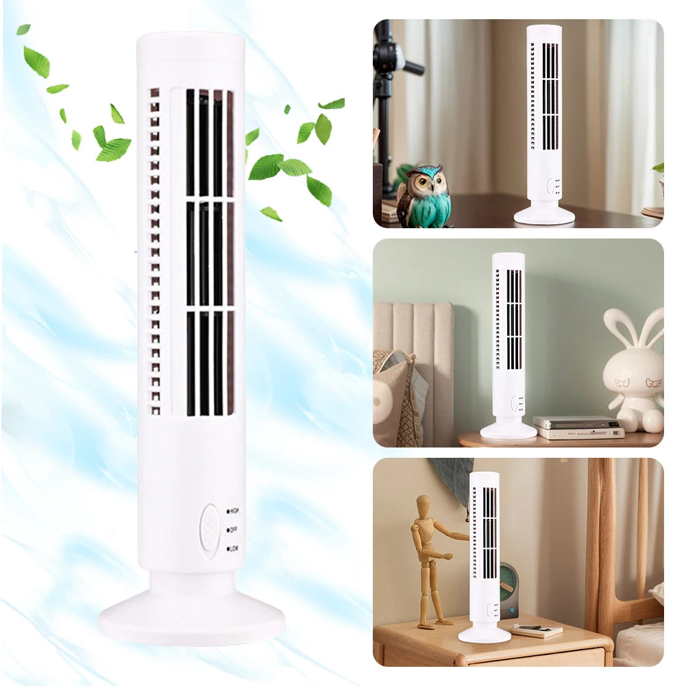 alloet LED Bladeless Tower Fan 90 Degree Oscillating USB Fan