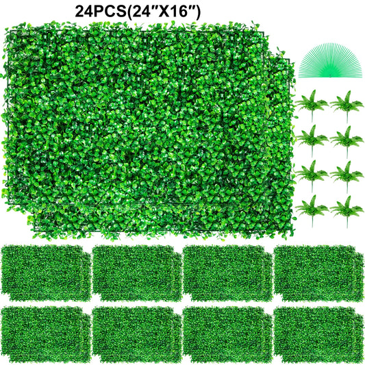 Artificial Boxwood Wall Panels UV Resistant Backdrop