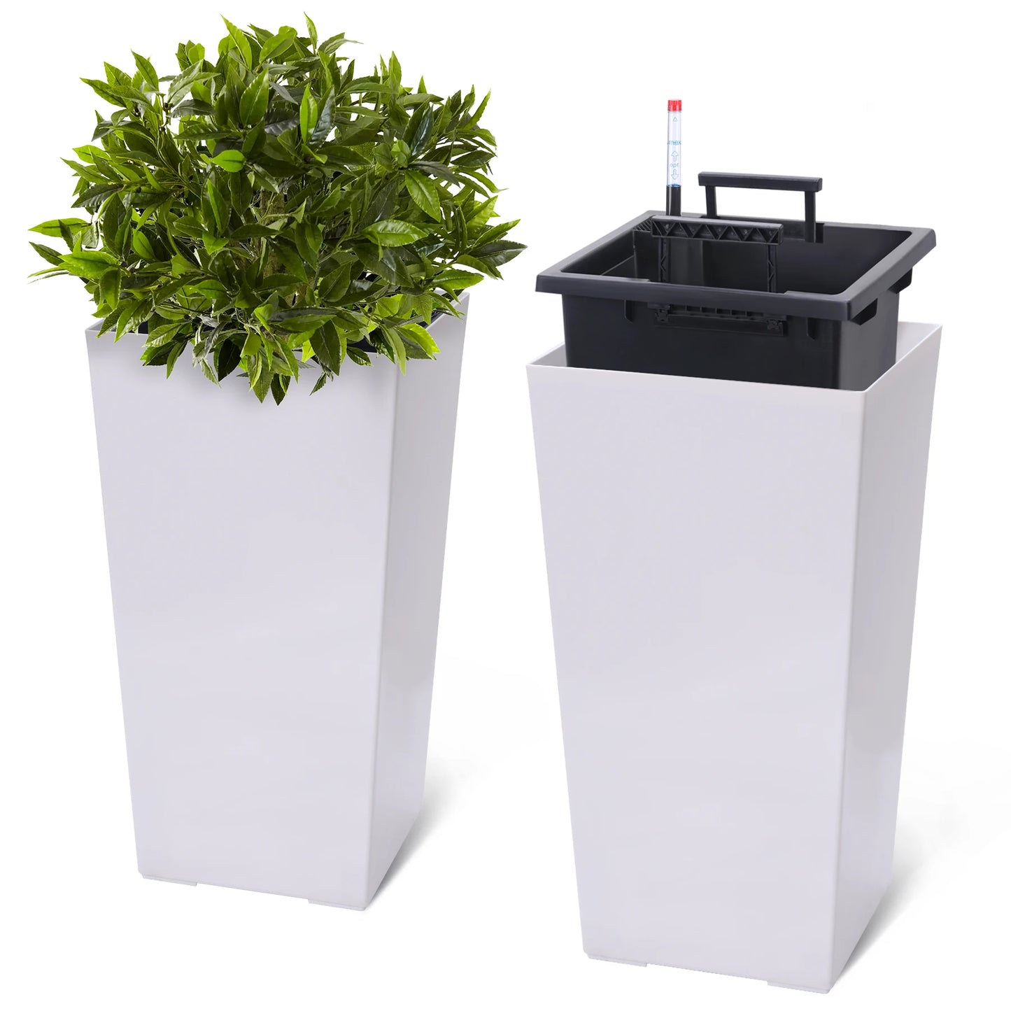Outdoor Indoor Planter Pots Set With Drainage And Auto Watering