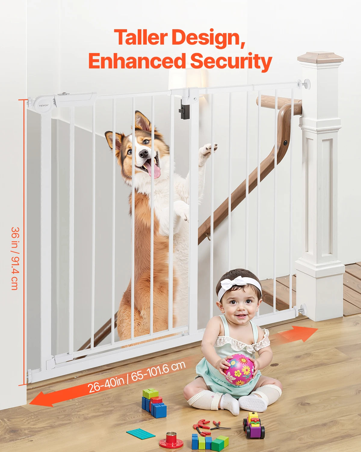SucceBuy Baby Gate Walk Through Pet Security Pressure Mount