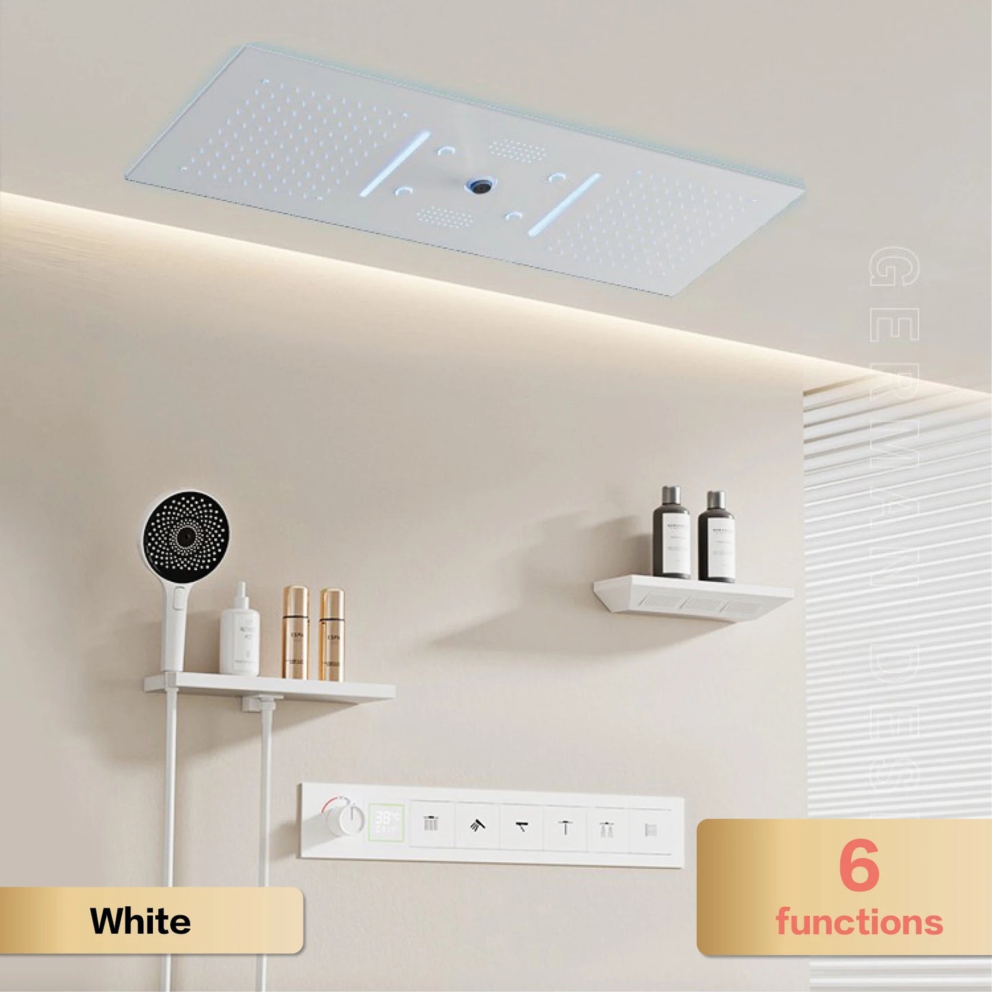 Aitana Luxury Brass Gunmetal LED Display Thermostatic Shower System