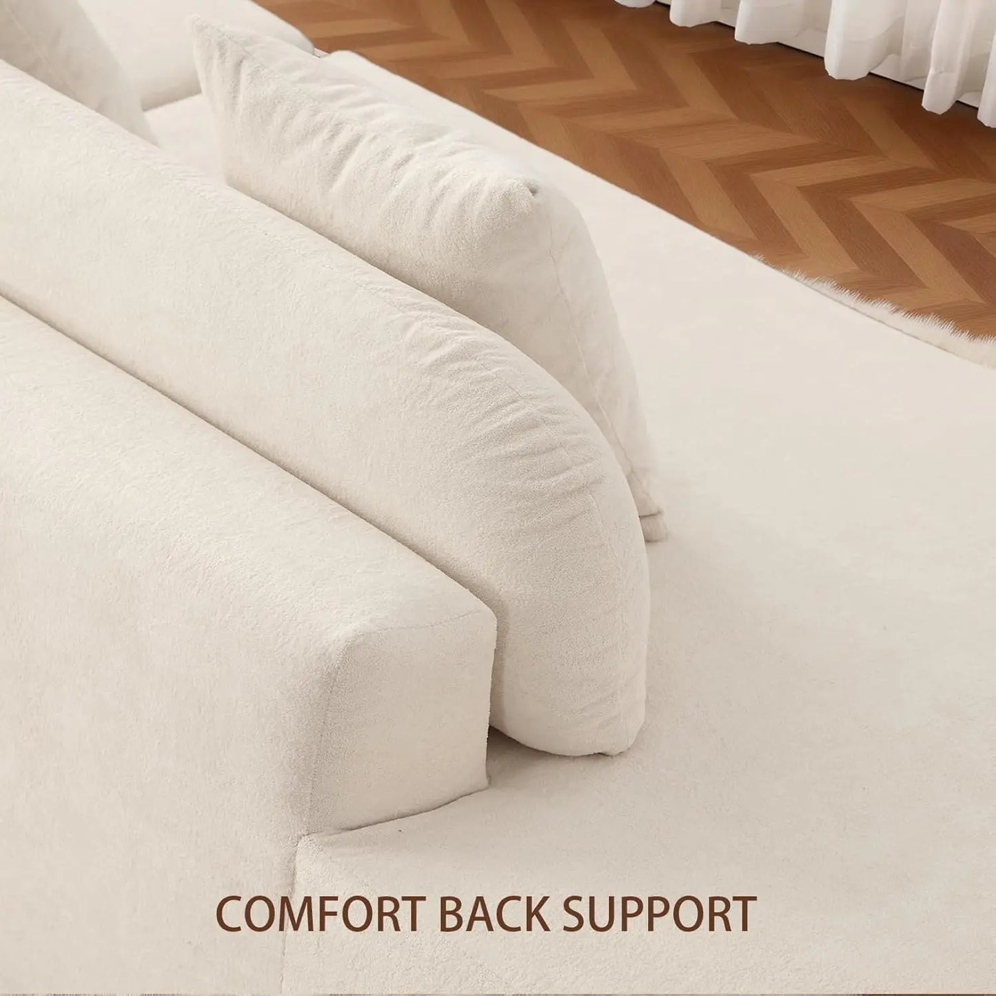 Modern Curved Sectional Sofa Plush Modular Couch For Living Room