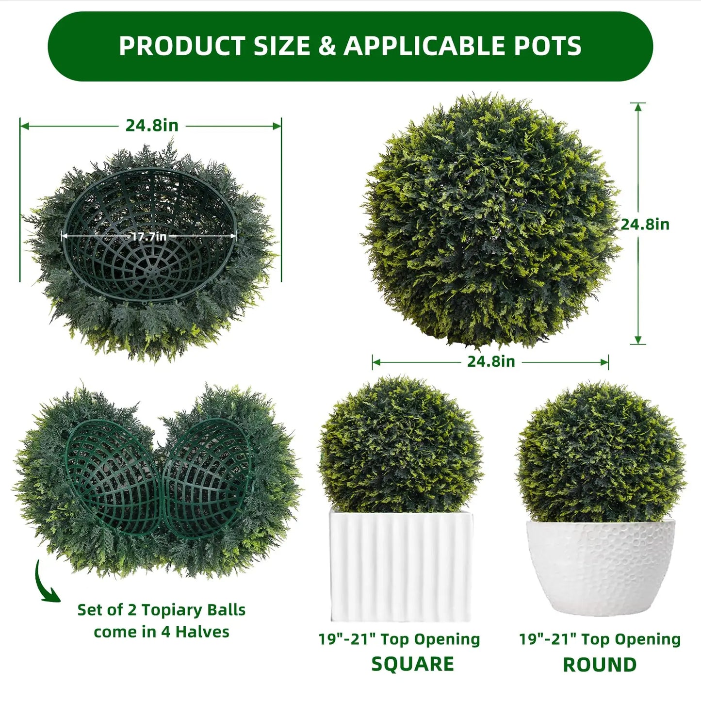 Studyset Topiary Balls Outdoor Decor Set of 2 for Home