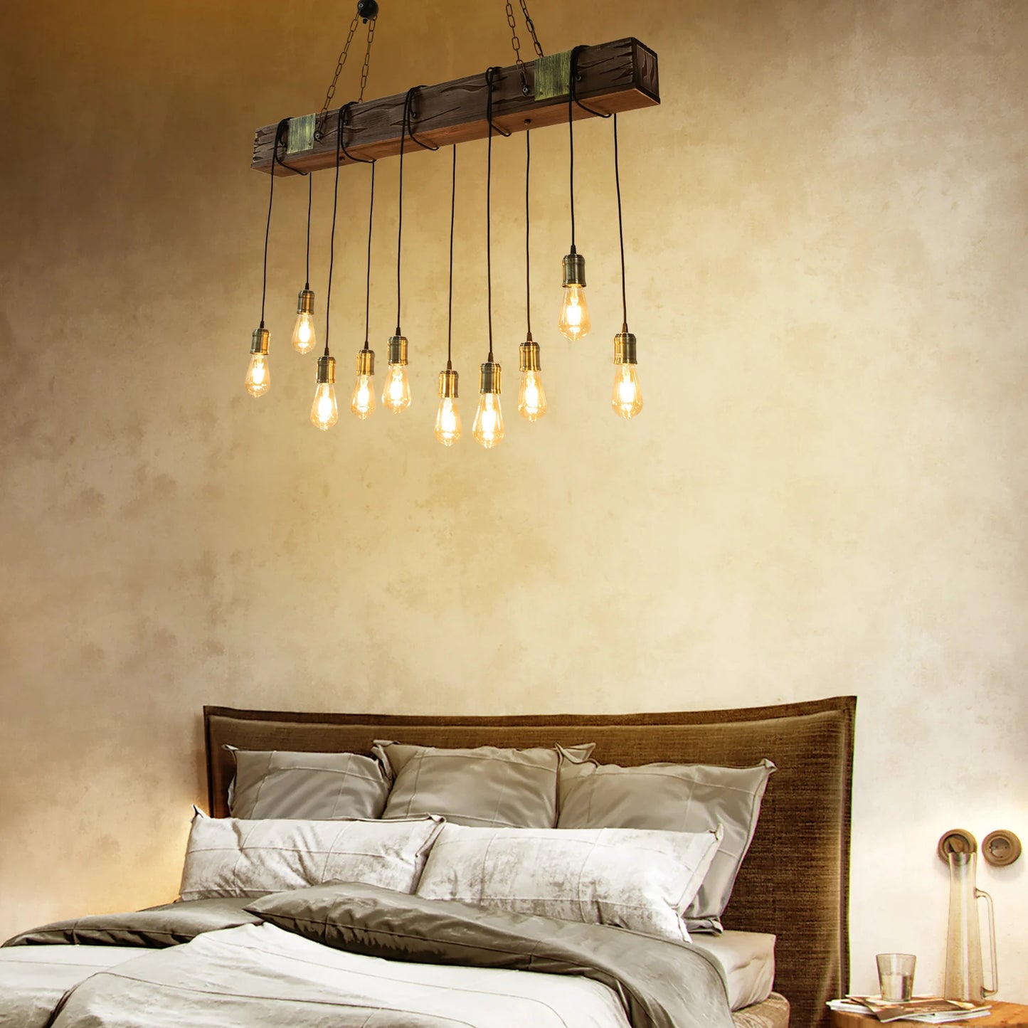 Vintage Wood Ceiling Chandelier Pendant Light E26 Loft Bar