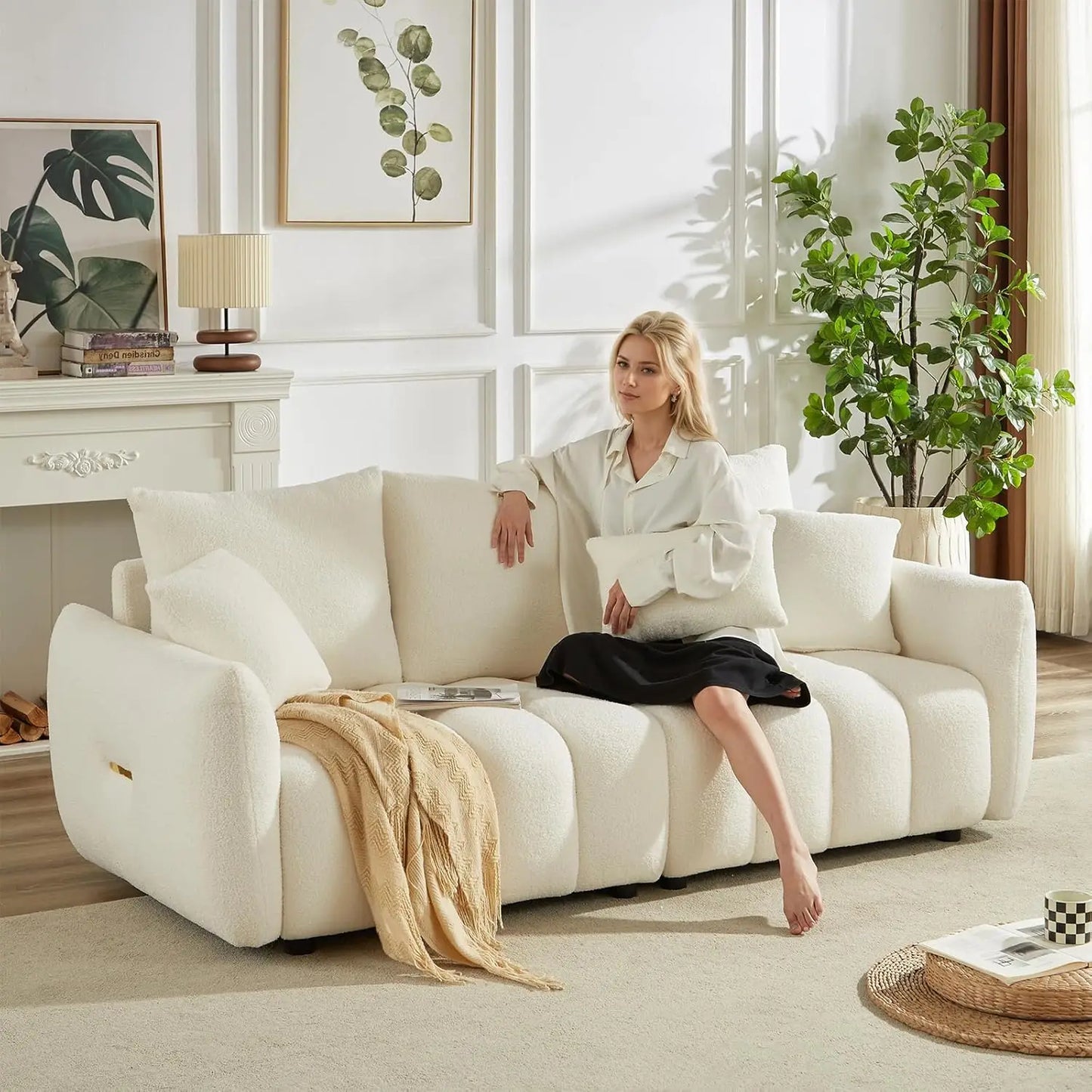 Teddy Sofa Set Modern Living Room Cloud Boucle Furniture