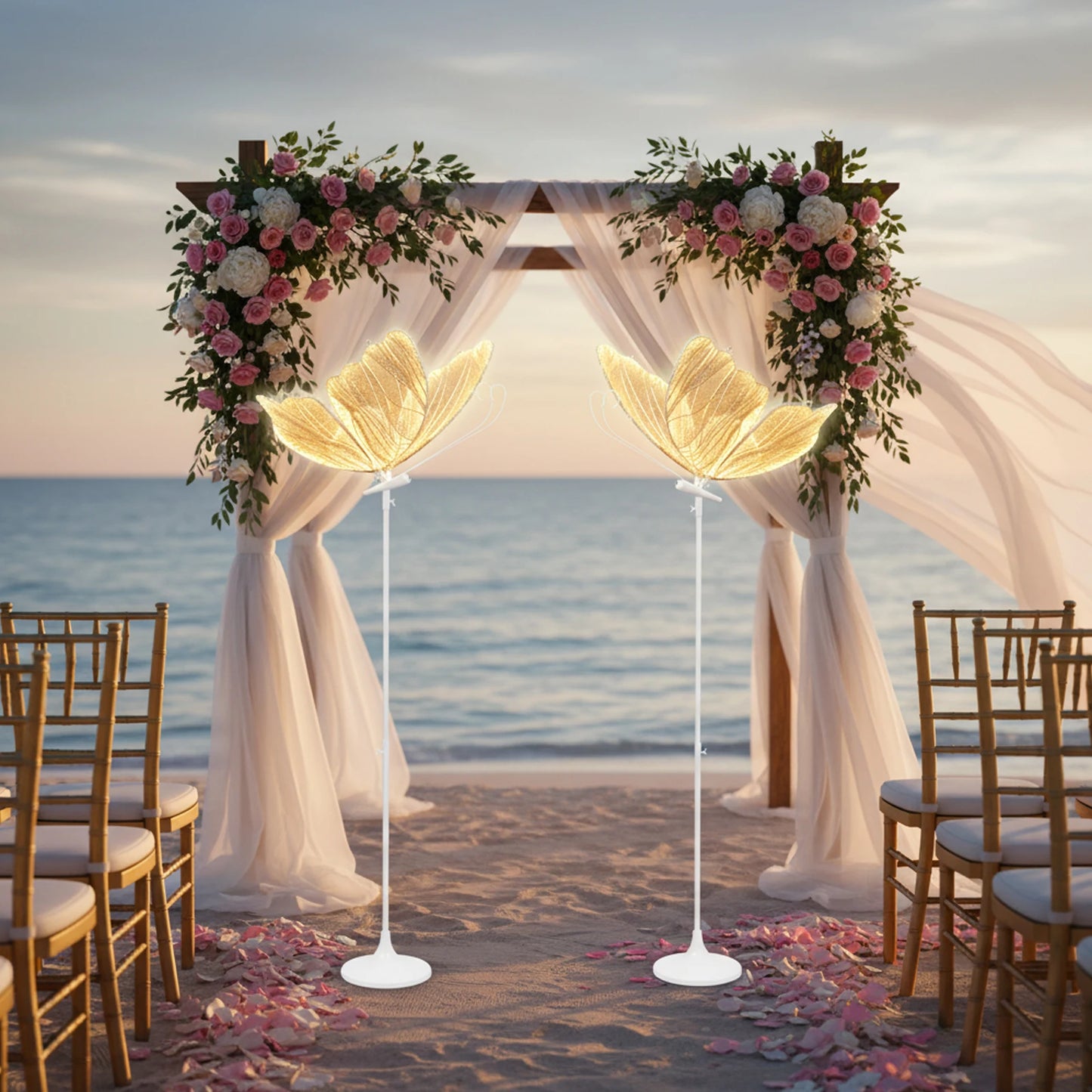 2-Pack Wedding Butterfly Floor Lamp Adjustable Height