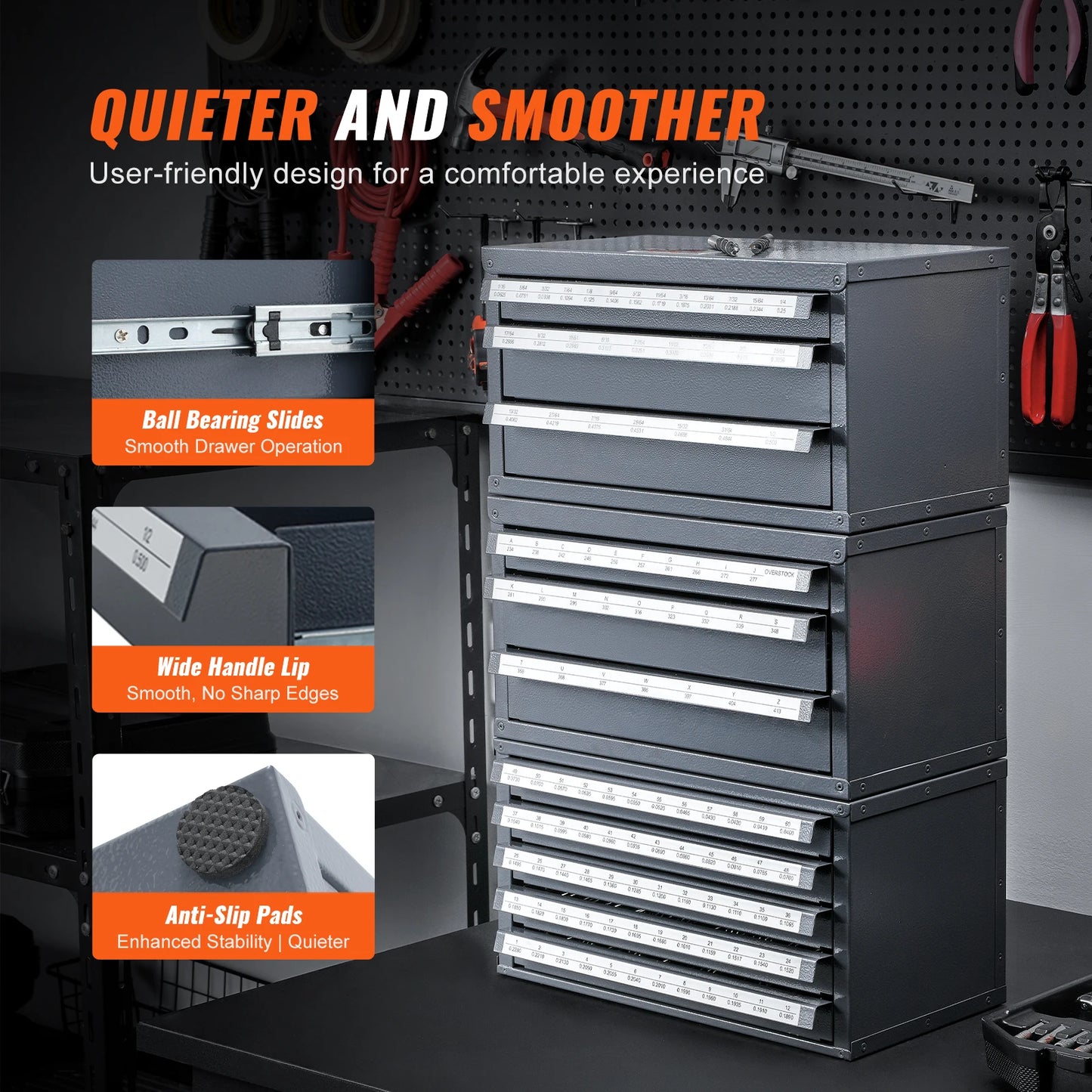 SucceBuy Steel Drill Bit Dispenser Cabinet Organizer