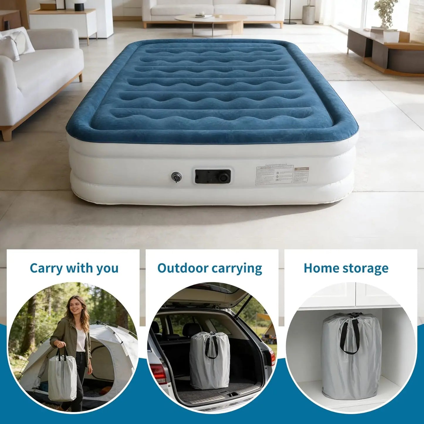 Air Mattress With Built In Pump For Home And Guests