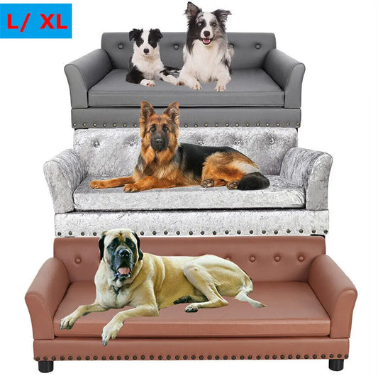 BORWART Heavy Duty Pet Sofa Bed Large Raised Dog And Cat Couch