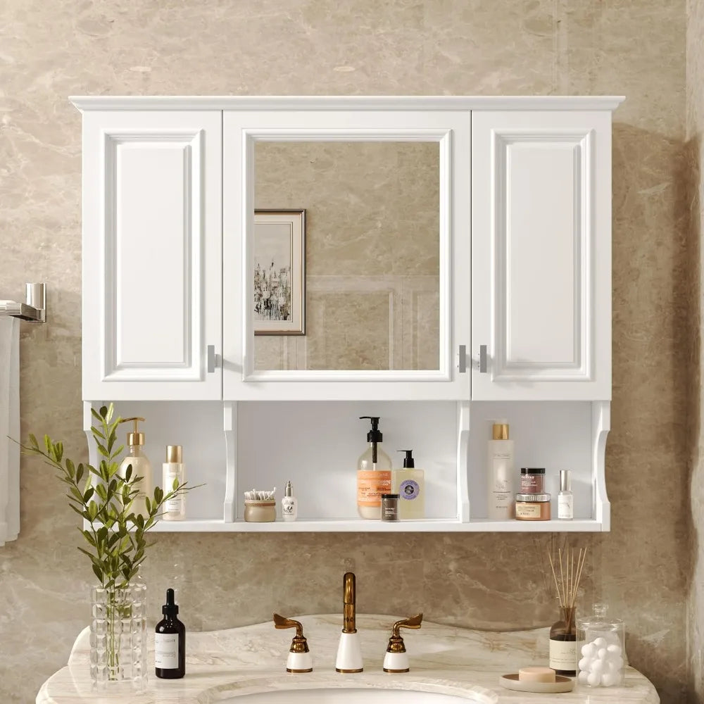 Bathroom Wall Mounted Medicine Cabinet With Adjustable Shelves