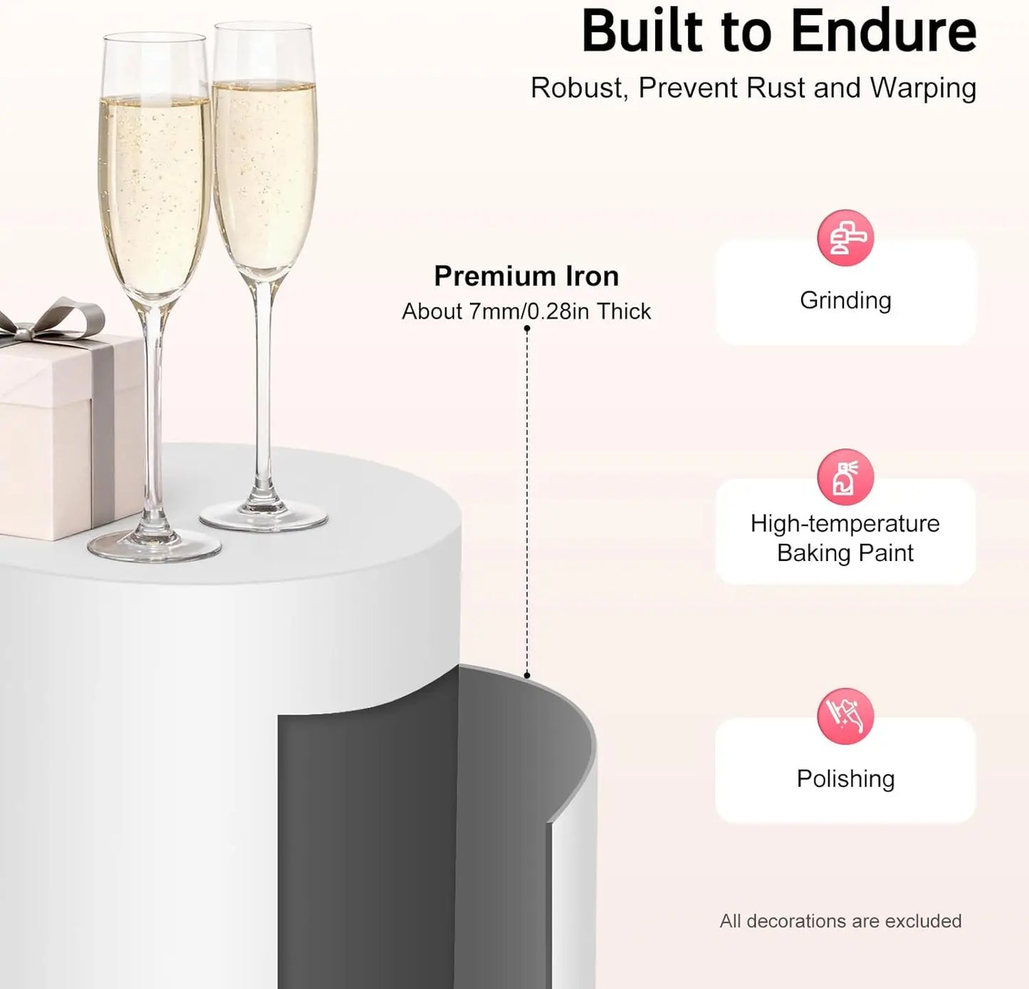 Bymaocar Metal Cylinder Pedestal Cake Stand For Dessert Display