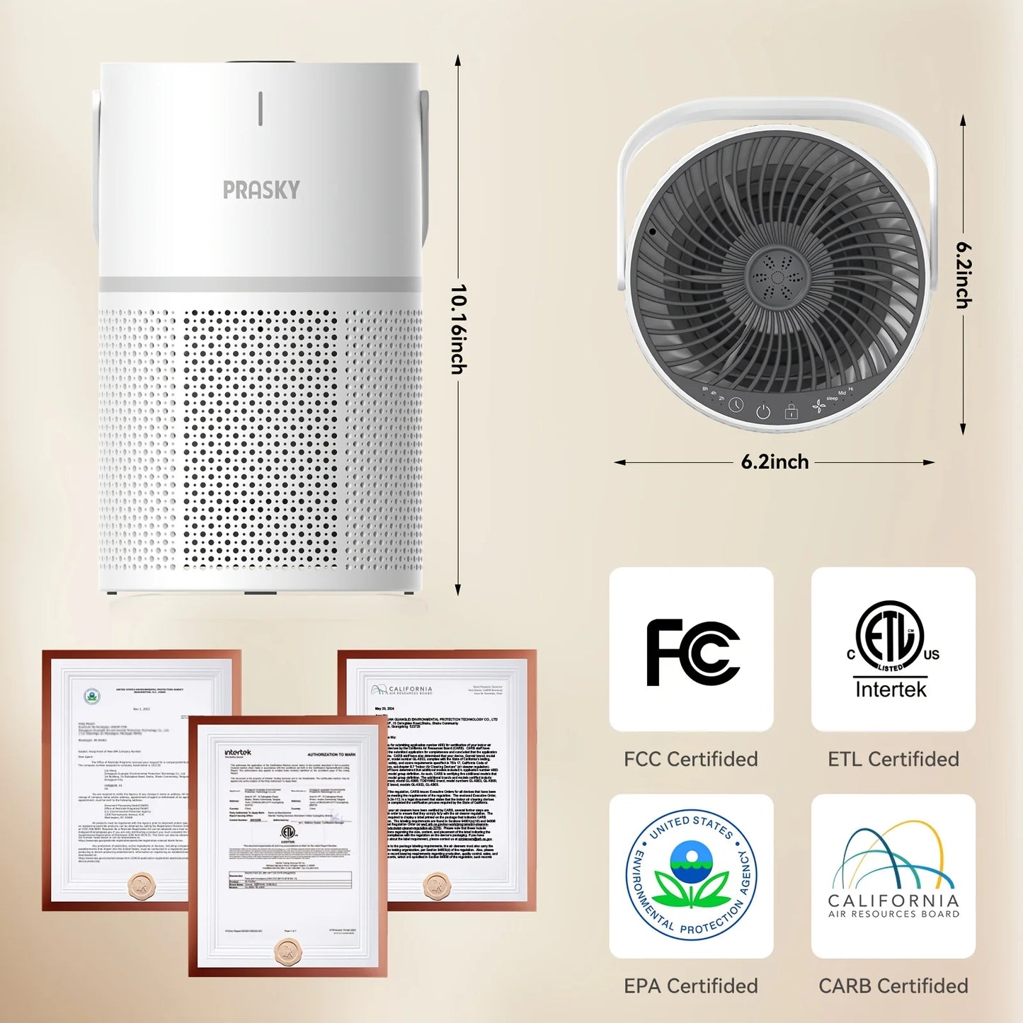 Air Purifier With HEPA 3-In-1 Filter For Home Office