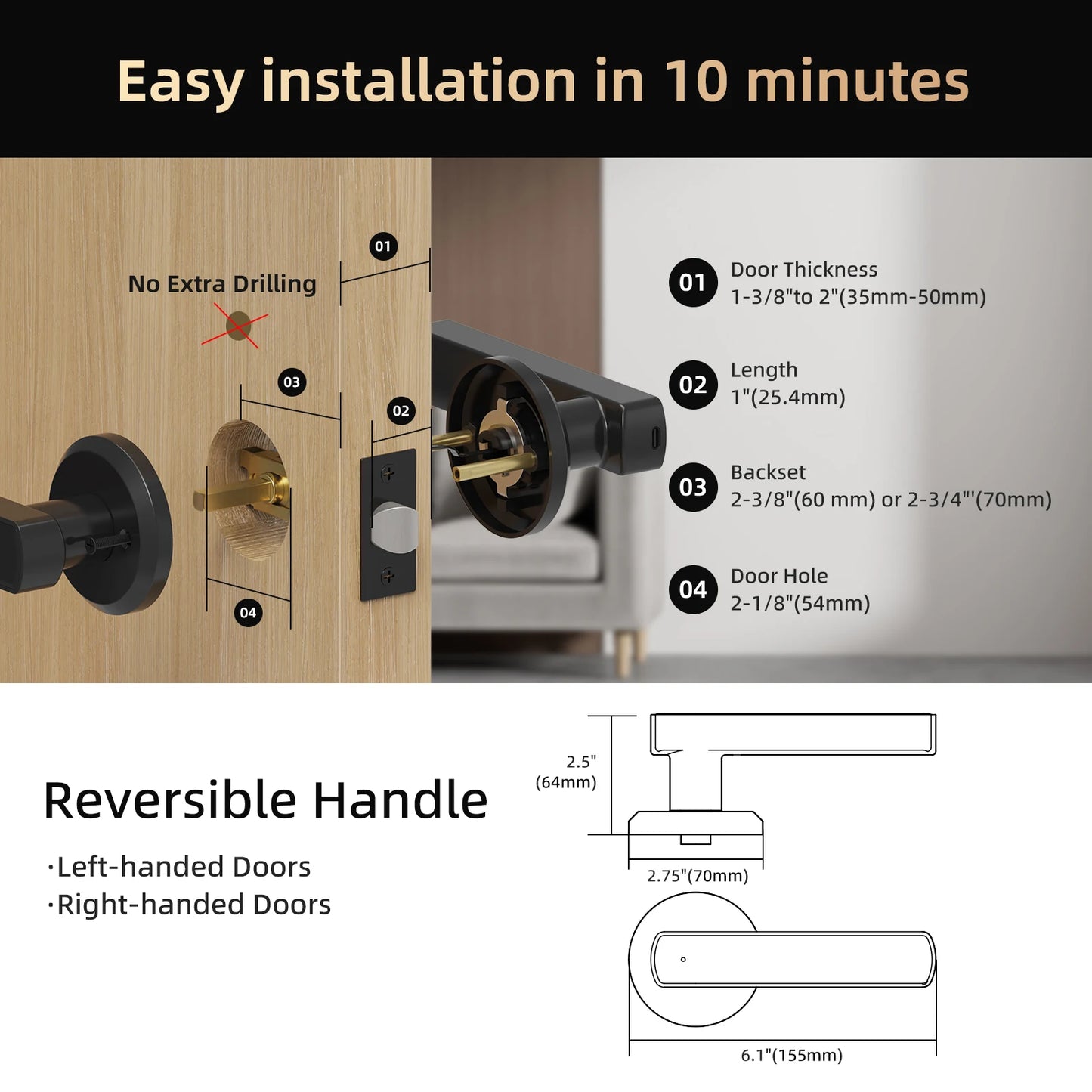 Viladepot Smart Lock With Fingerprint, Passcode And App Control