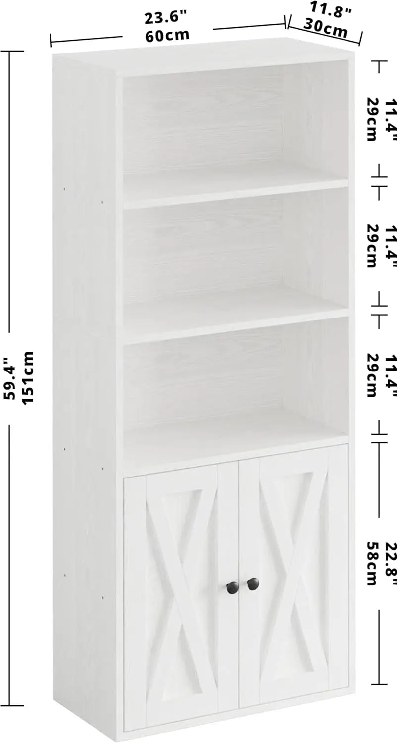 IRONCK Industrial Bookshelves With Doors 5-Shelf Floor Display