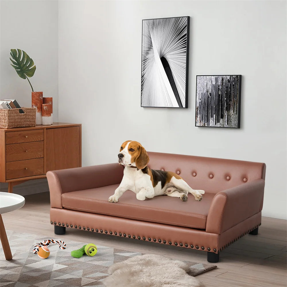 BORWART Heavy Duty Pet Sofa Bed Large Raised Dog And Cat Couch