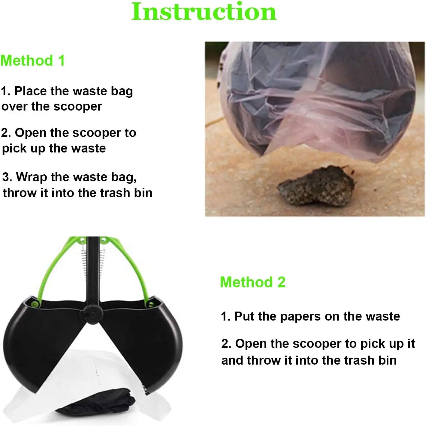 Large Dog Pooper Scooper For Grass And Gravel Easy Cleanup