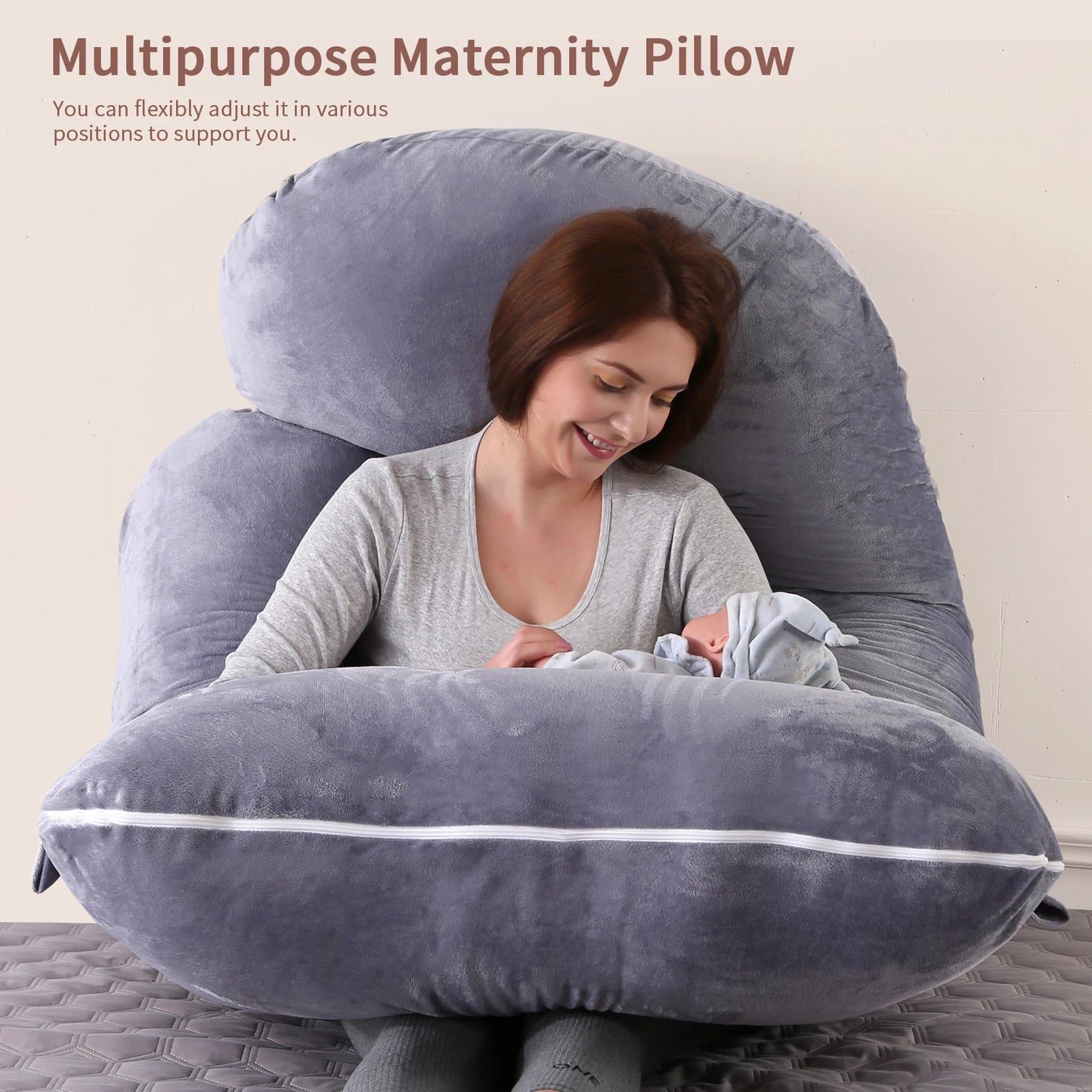 NONECN G Shaped Pregnancy Pillow for Full Body Comfort