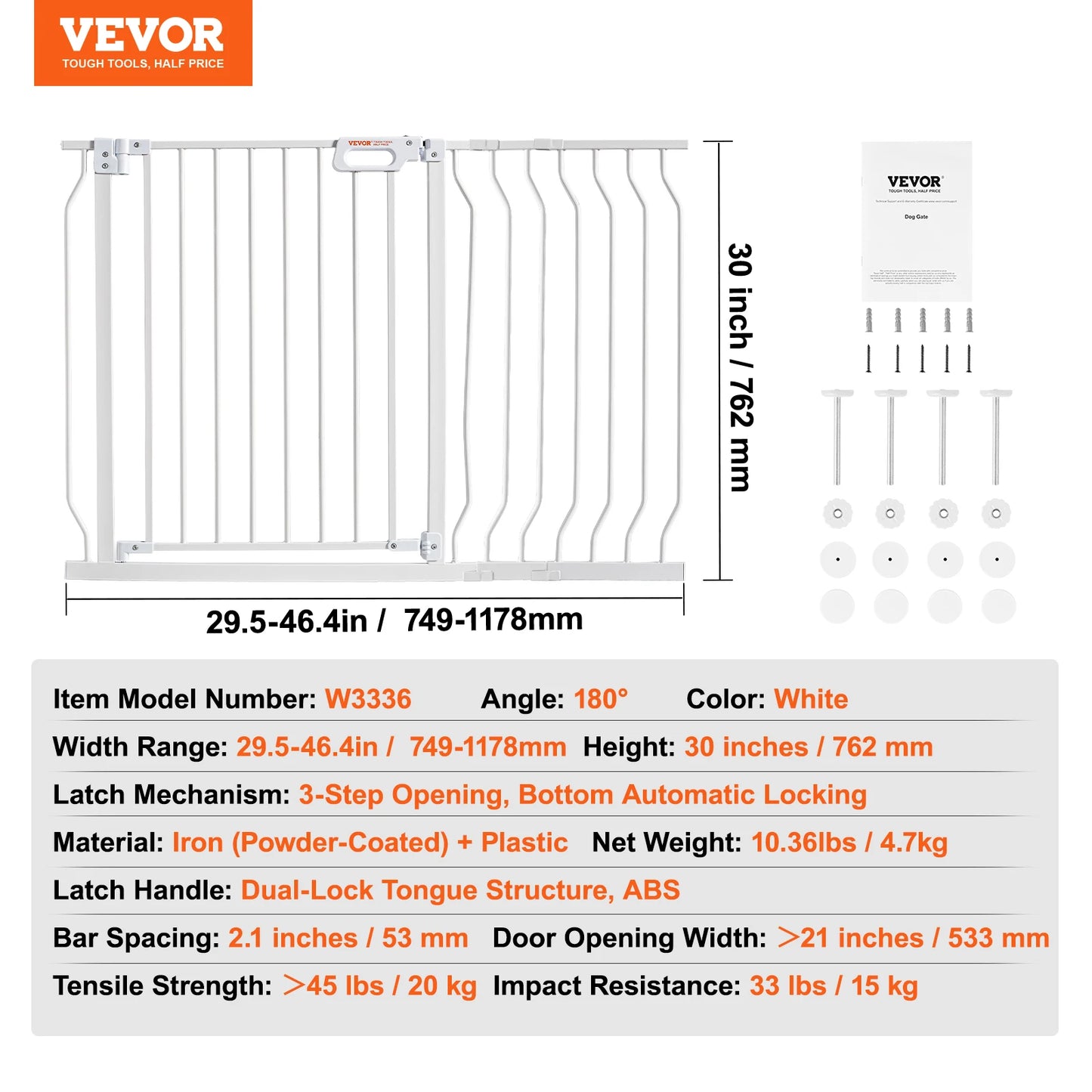 SucceBuy Baby Gate Walk Through Pet Security Pressure Mount