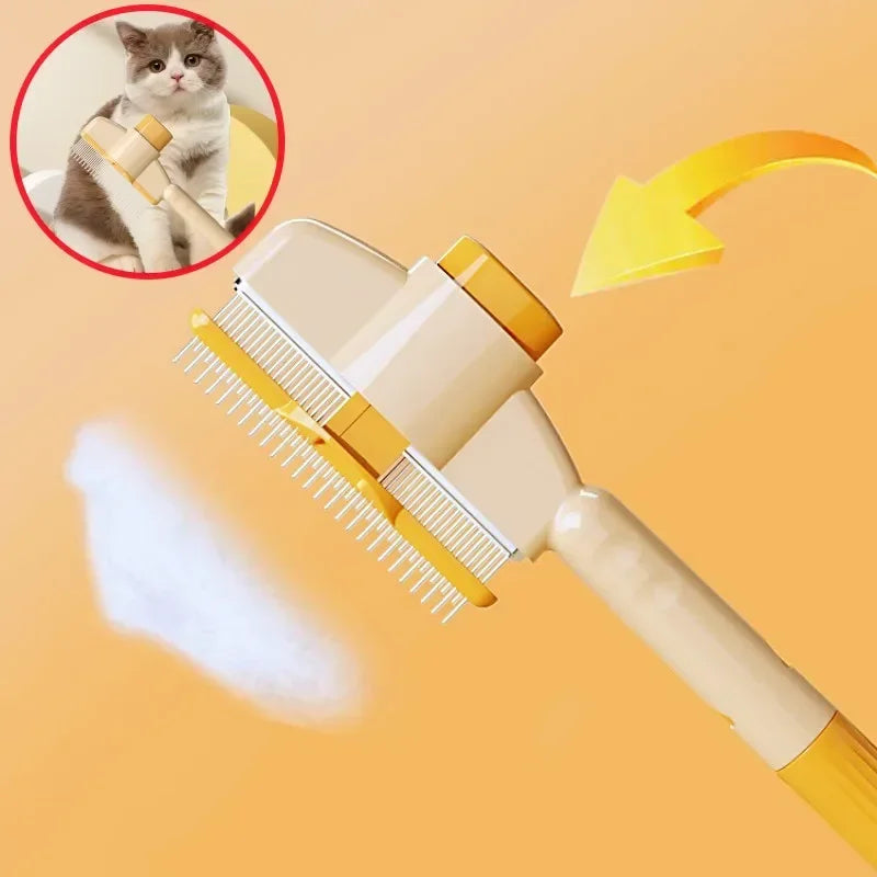 One Button Self Cleaning Dog Grooming Comb With Massage Brushing