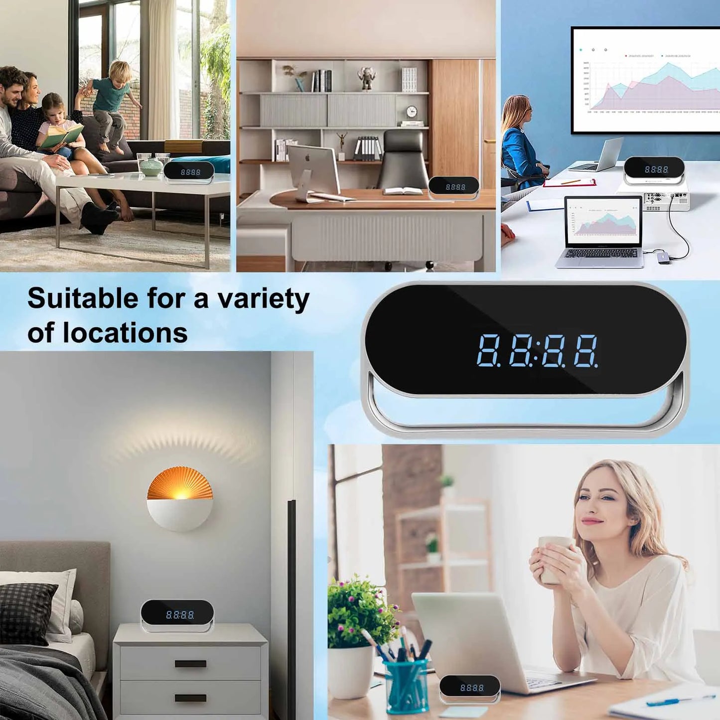 Ouvis 4K HD Camera Clock With WiFi Night Vision Surveillance