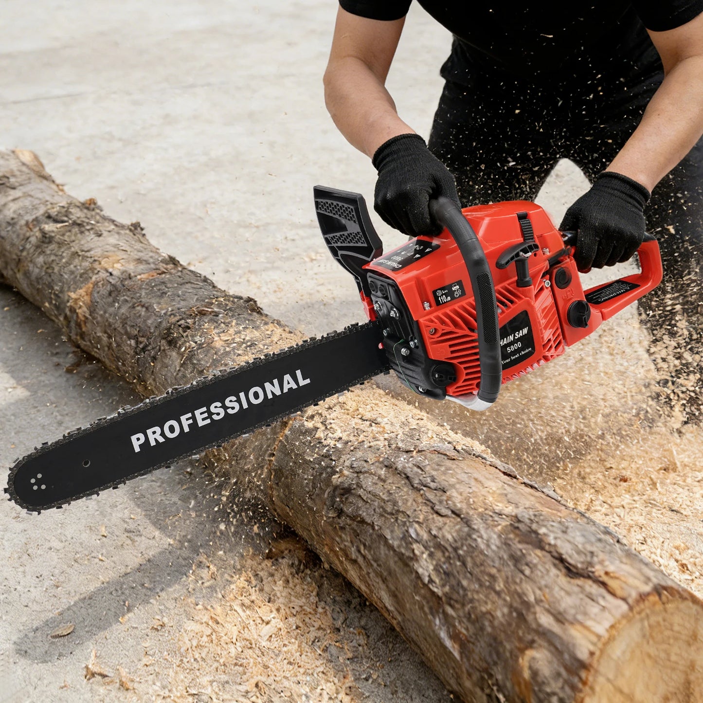 2-Stroke Gas Chainsaw For Wood Cutting And Pruning