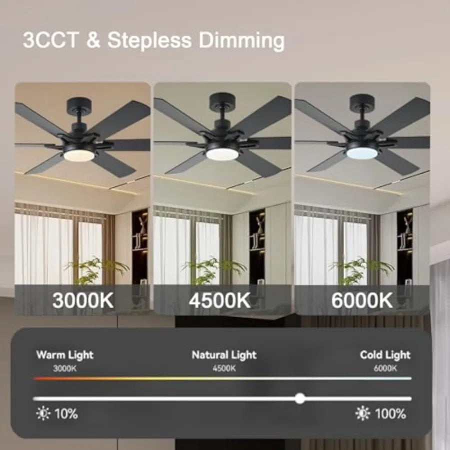 Ceiling Fan With RGB Lights Remote And App Control