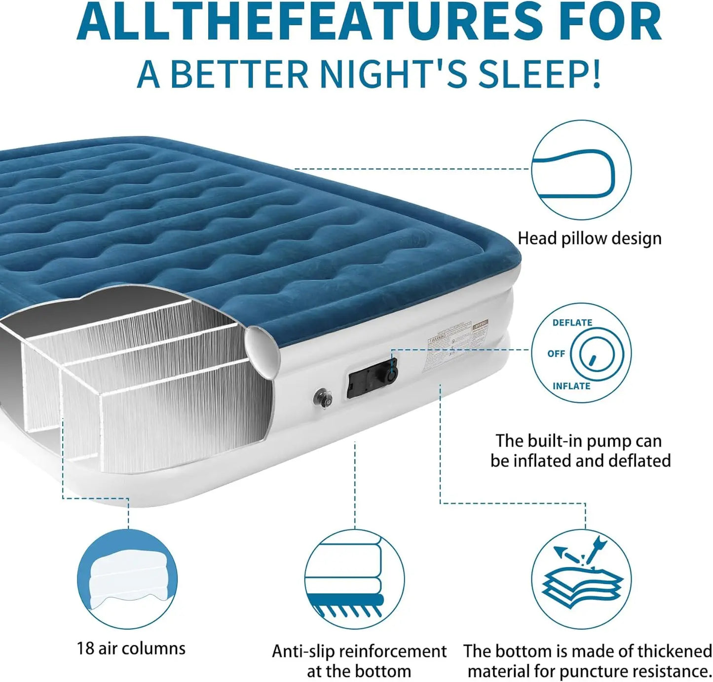 Air Mattress With Built In Pump For Home And Guests