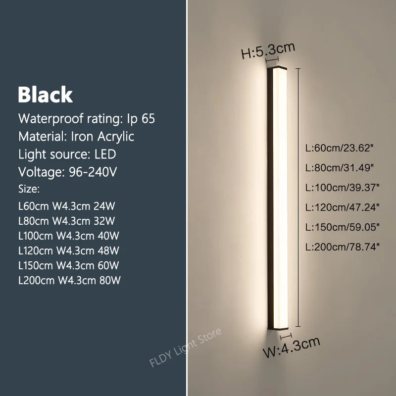 FLDY Modern Outdoor Waterproof LED Wall Light IP65