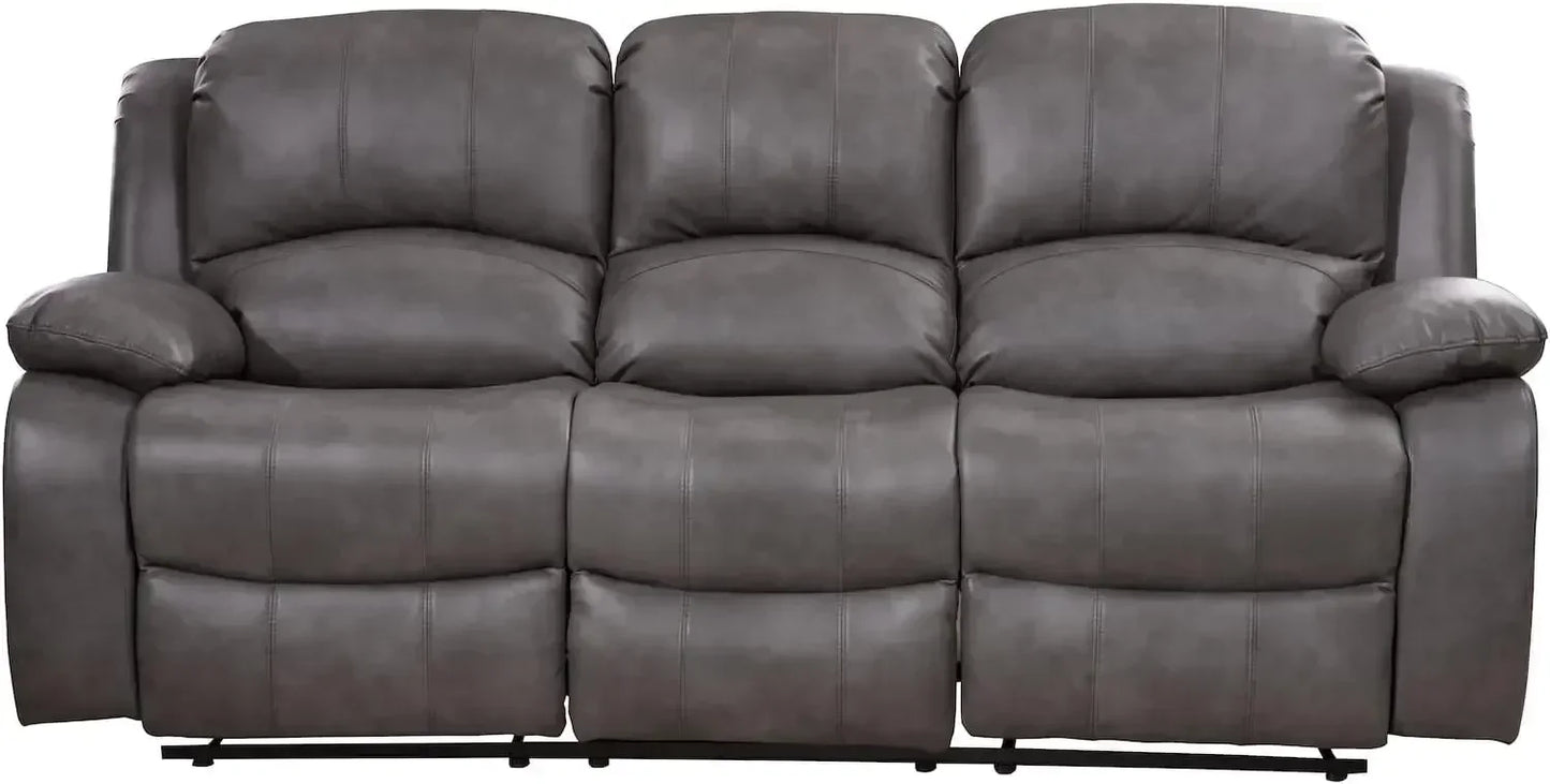 Leather Air Reclining Sofa Loveseat Set 2pc for Living Room