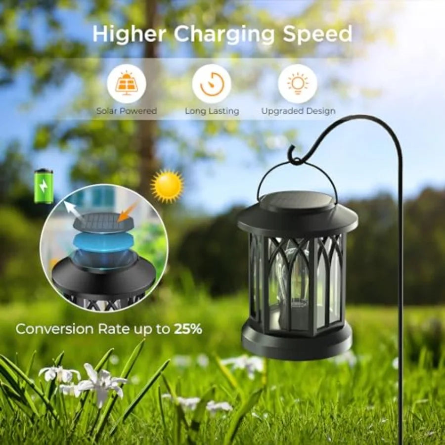 Solar Lanterns Outdoor Waterproof Hanging Lights LED Garden Patio