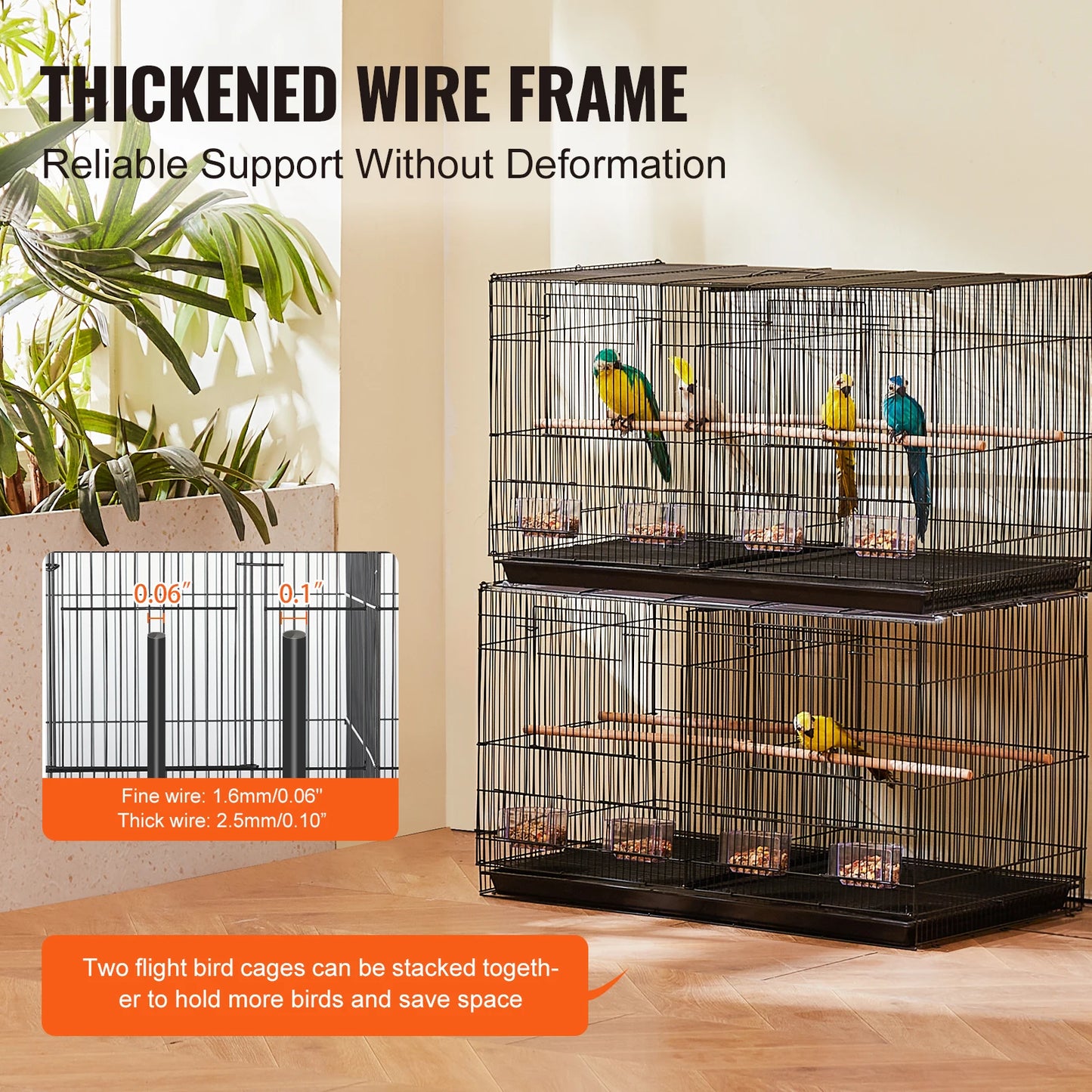 SucceBuy In Flight Bird Cage With Divider And Travel Handle