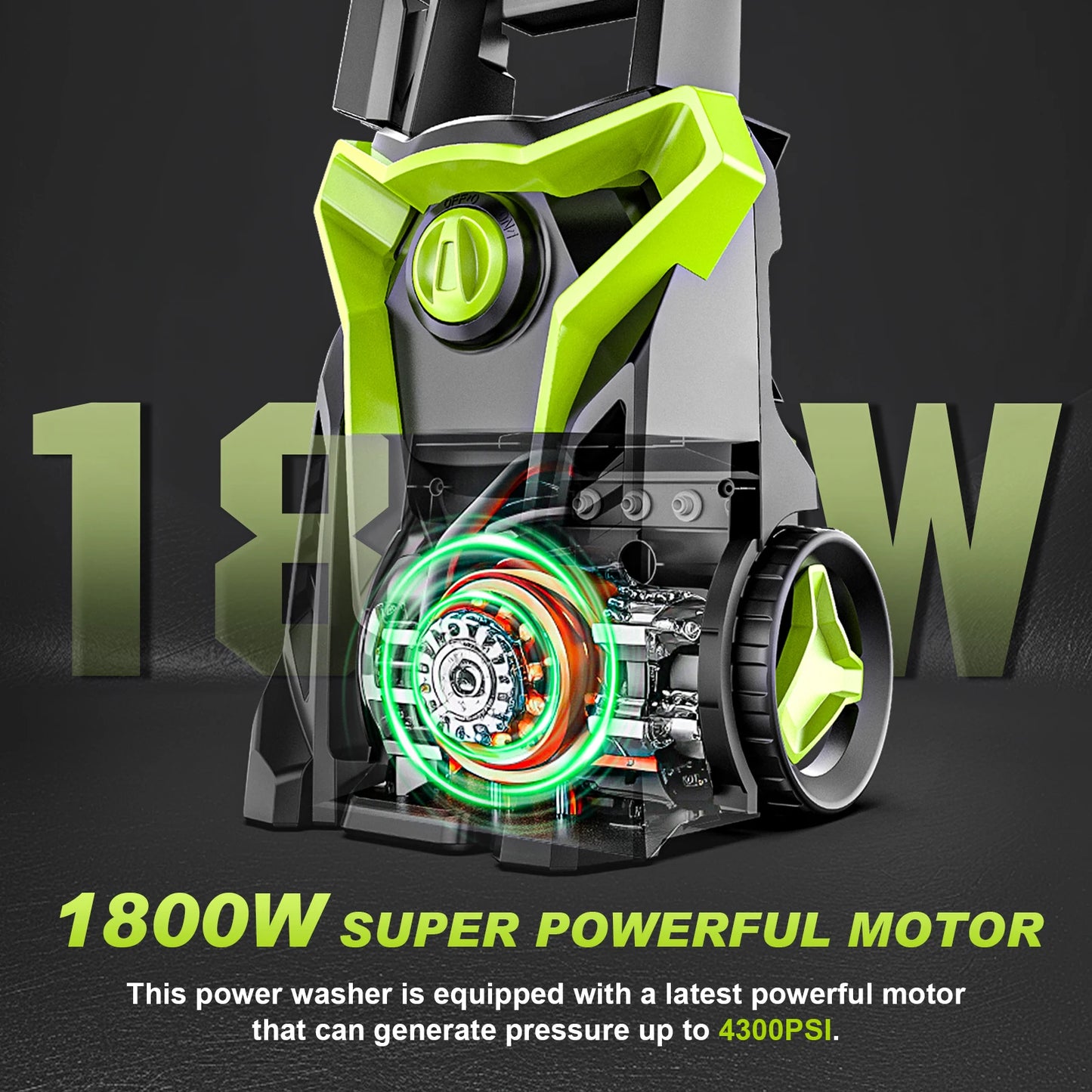 Gisam 4800PSI 1800W Electric Pressure Washer For Car And Home