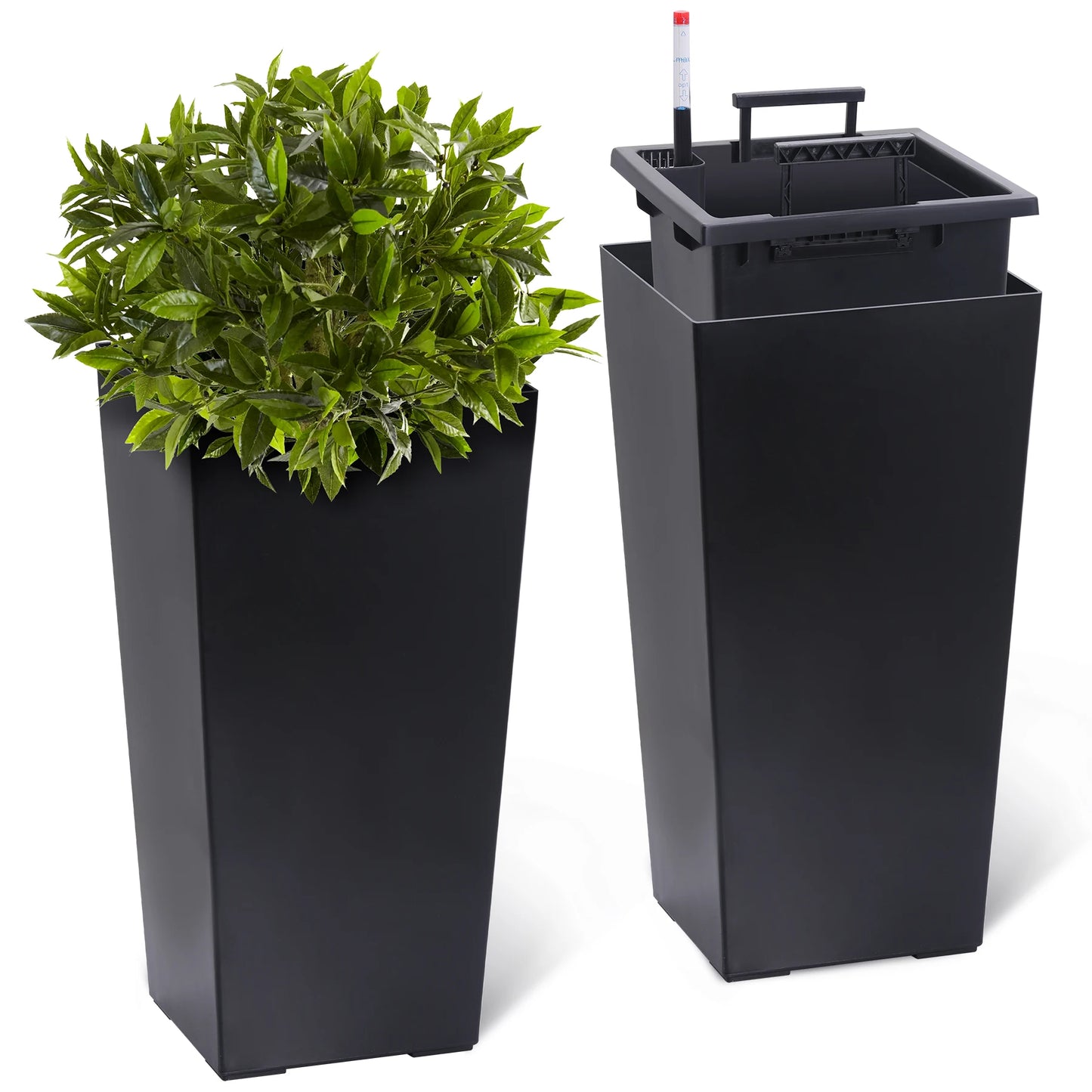Outdoor Indoor Planter Pots Set With Drainage And Auto Watering