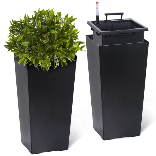 Outdoor Indoor Planter Pots Set With Drainage And Auto Watering
