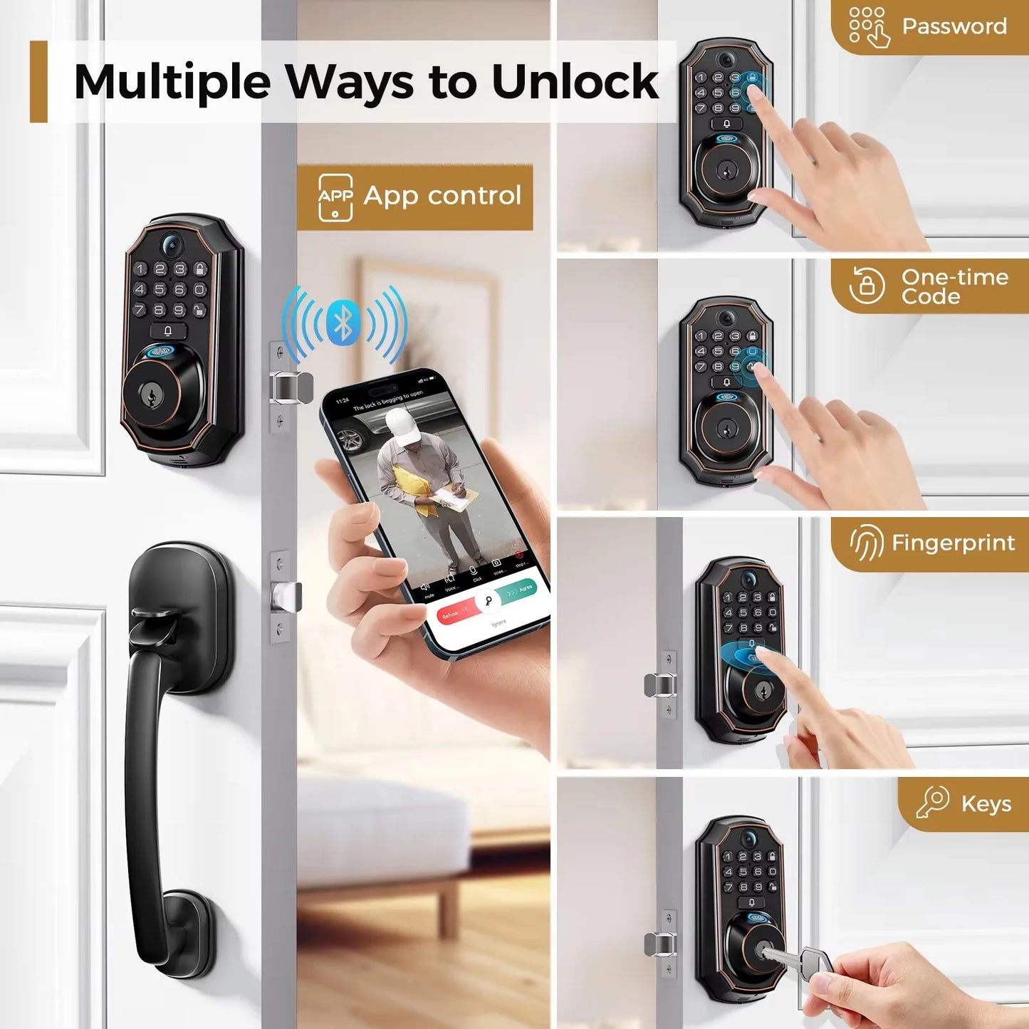 Arpha D289H Smart Lock WiFi Keyless Door Lock With Camera
