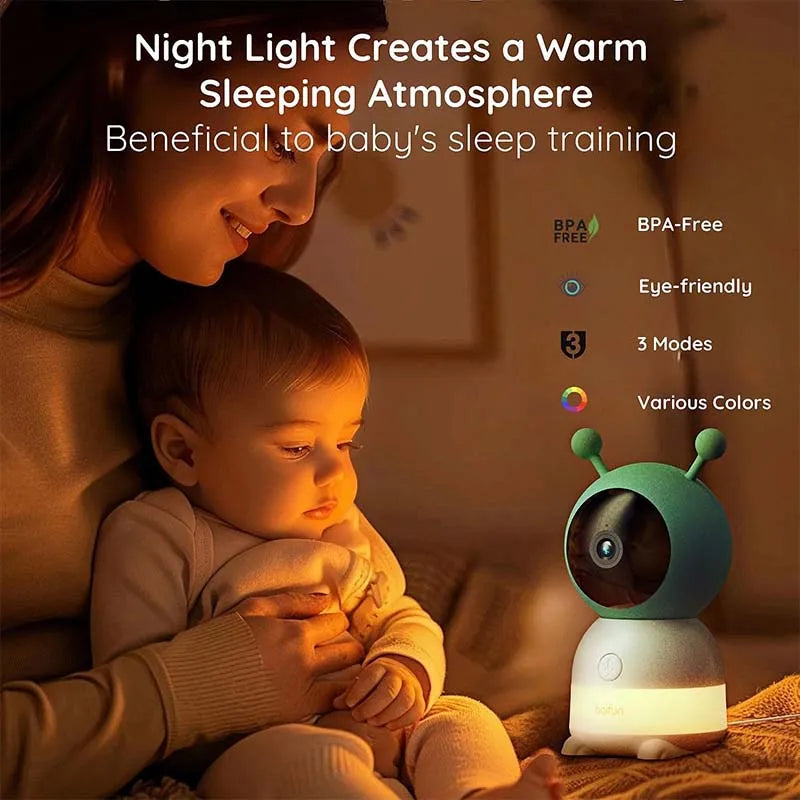 BOIFUN 2K Baby Monitor Camera With App Control Night Lights