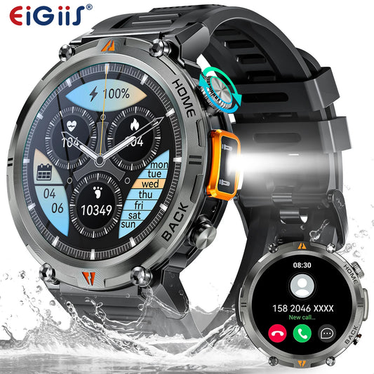 EIGIIS KE3 Smartwatch for Men Bluetooth Health Monitor Heart Rate