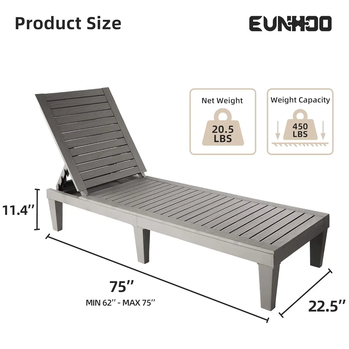 Outdoor Chaise Lounge Set Of 2 Adjustable Waterproof Pool Loungers