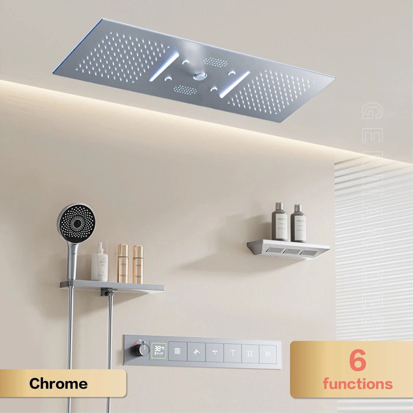 Aitana Luxury Brass Gunmetal LED Display Thermostatic Shower System